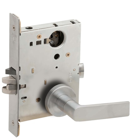Schlage Grade 1 Entrance Office with Auto Unlocking Mortise Lock, Less Cylinder, 01 Lever, A Rose, Satin Chr L9056L 01A 626